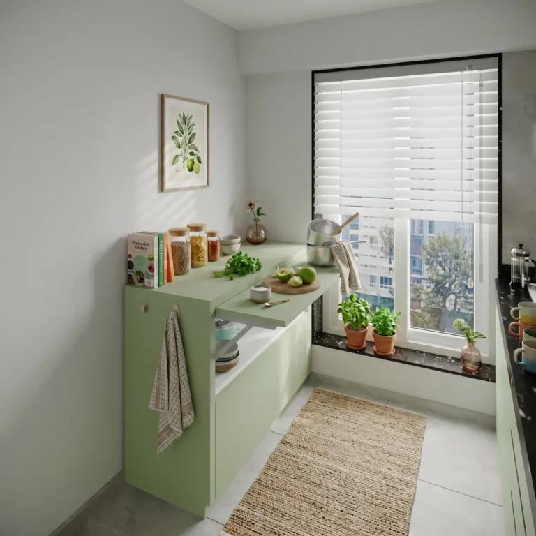Kitchen Appliance Table with Pull-up Table for space-saving homes