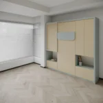 Single Wall bed with study desk and storage supporting organized living