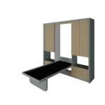 Single Wall bed with study desk and storage for efficient space utilization