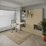 Single Wall bed with study desk and storage with premium finishes