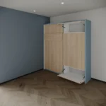 Single Wall bed with Sliding Dining Table