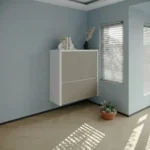 Closed Book storage with Pull-up Table combining storage and workspace
