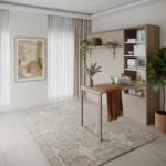 Multifunctional double wall bed with foldable study desk setup