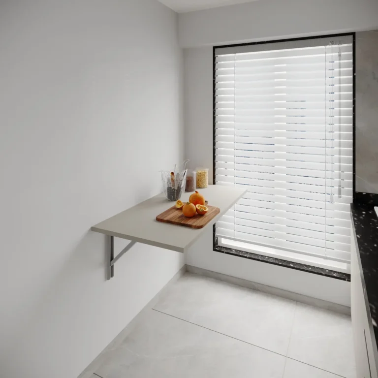 Foldable pull-up table designed for modern living.