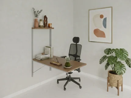 Slide out study desk with Book Storage and smart storage