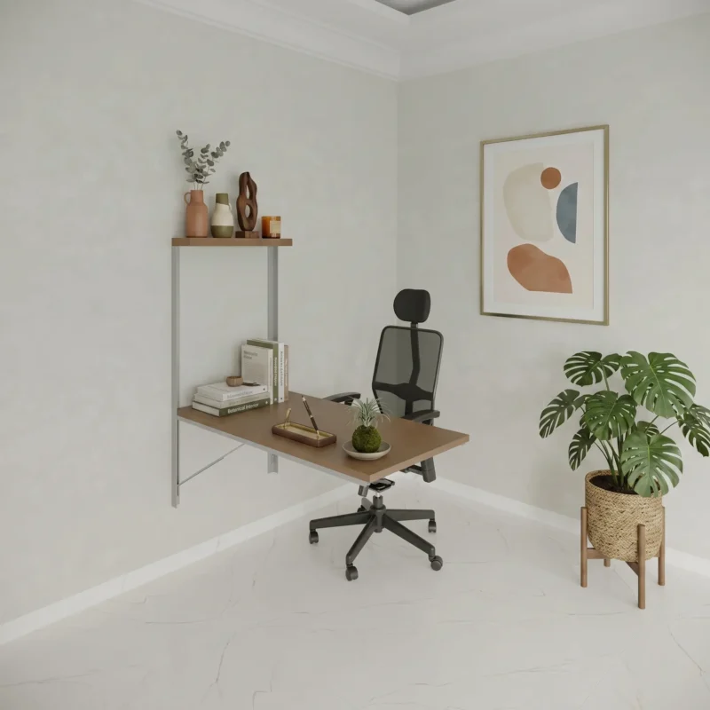 Slide out study desk with Book Storage and smart storage