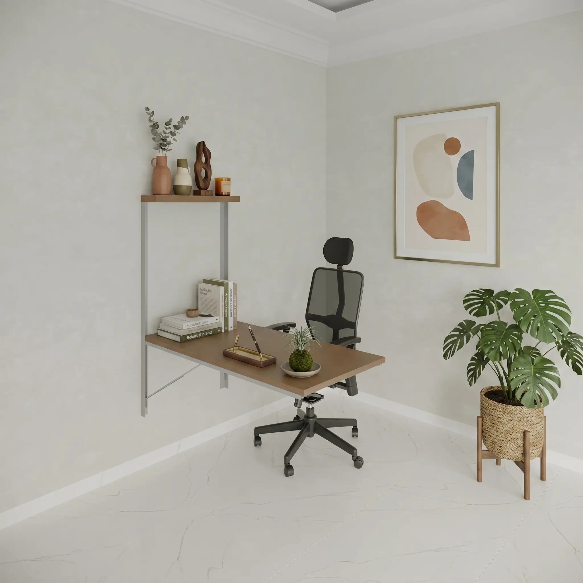 Slide out study desk with Book Storage and smart storage