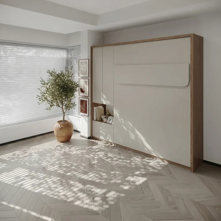 Foldable double wall bed with integrated storage units