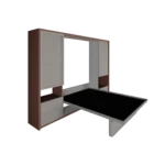 Double Wall bed with Study desk and Storage for multifunctional living