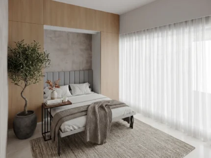 Double Wall bed with Wardrobe on both sides for smart bedroom organization