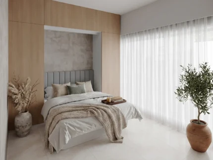 Double Wall bed with Wardrobe on both sides maximizing bedroom storage