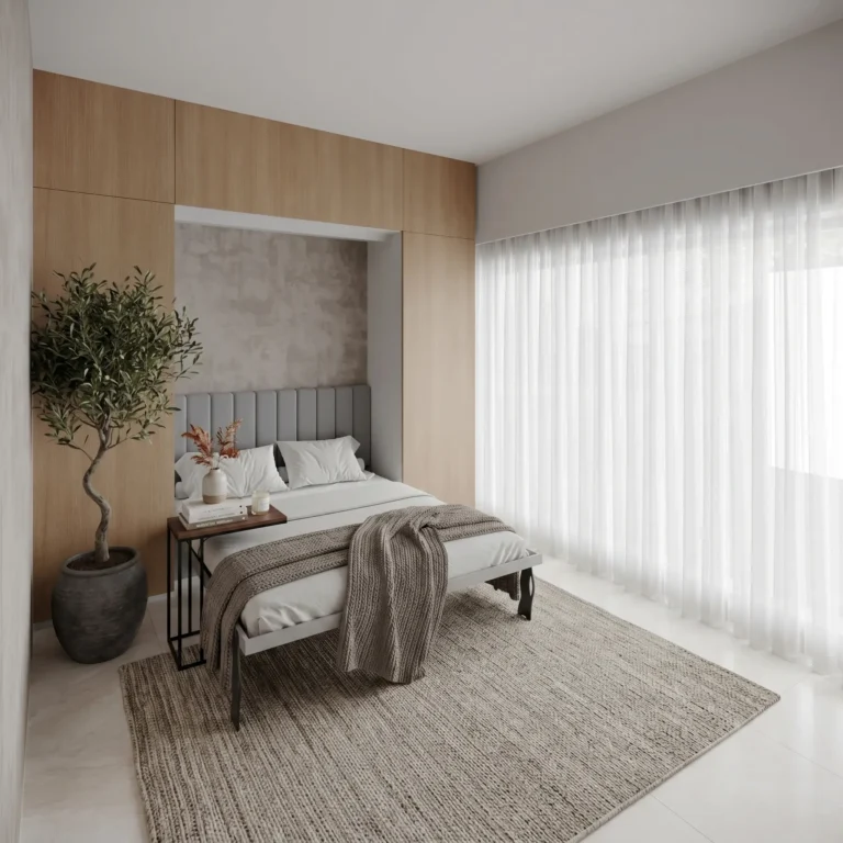 Stylish horizontal single wall bed for small space solutions