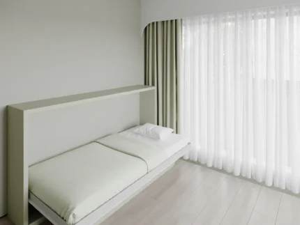 Horizontal Single Wall bed designed for small apartments