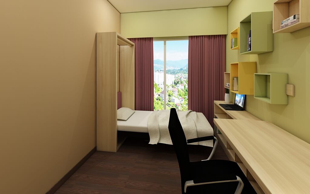 Space-saving Single Wall Bed for apartments and studio homes