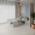 Single Wall bed with Storage with a clean, modern finish