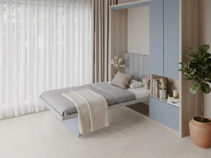 Single Wall bed with Storage with a clean, modern finish