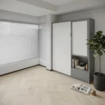 Single Wall bed with study desk and smart storage for compact bedrooms