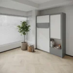 Single Wall bed with study desk for space-saving homes.