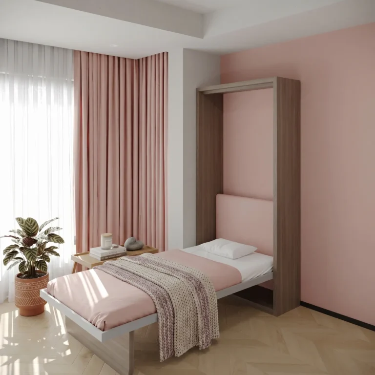 Single Wall bed with study desk featuring smart storage