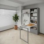 Single Wall bed with study desk for compact spaces.