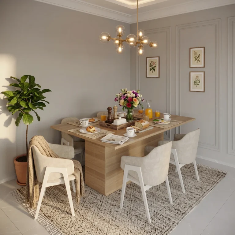 Space-saving Winged Dining Folding Table maximizing dining space