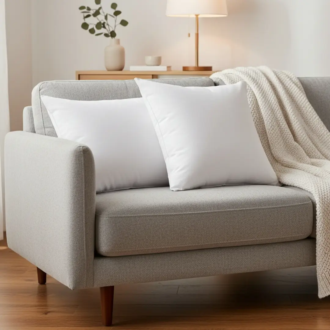 Premium fiber pillow providing soft comfort and balanced support