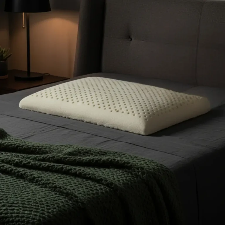 Natural latex pillow designed for comfortable head and neck alignment
