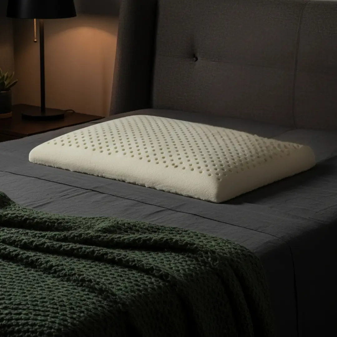 Natural latex pillow designed for comfortable head and neck alignment