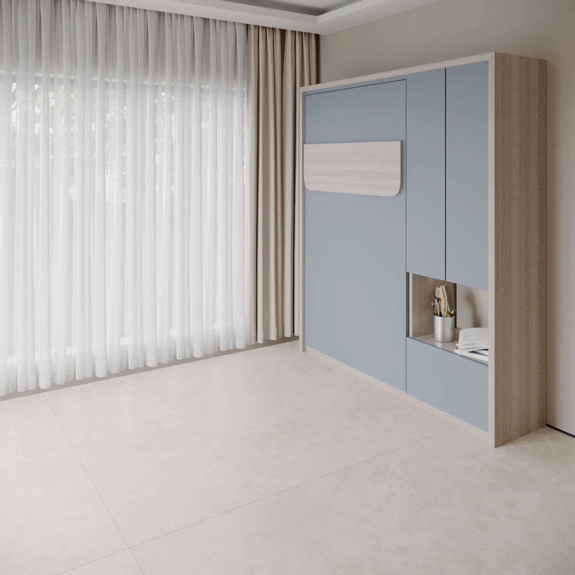 Single Wall bed with Storage offering extra room for essentials