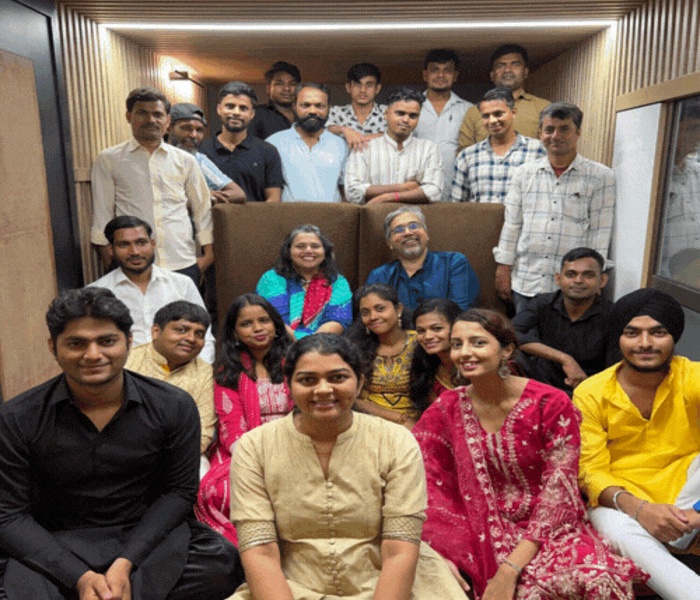 Team Cubit members working on furniture designs
