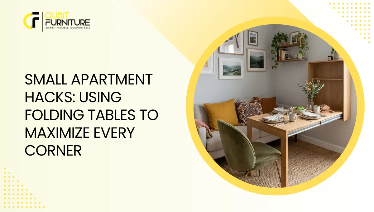 Space-saving folding table maximizing every corner in a small apartment with a modern interior