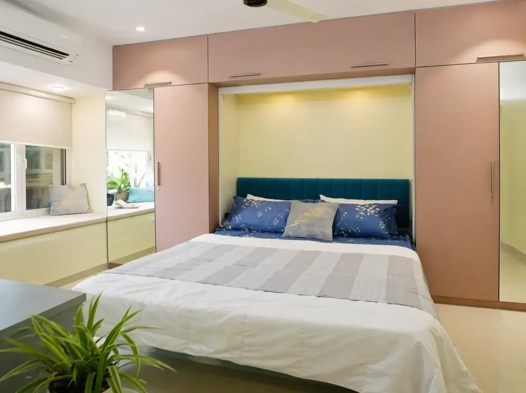 Modern wall bed that folds away neatly to create more usable space in bedrooms