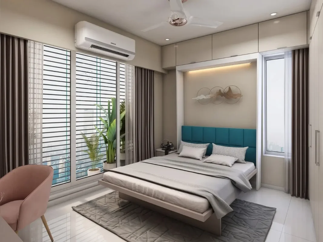 Modern wall bed with a space-saving design, perfect for compact and multifunctional bedrooms