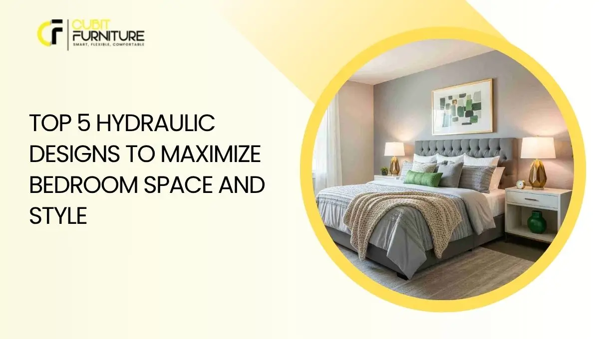 Modern bedroom featuring a hydraulic storage bed with under-bed storage and a minimalist interior design