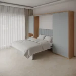 Double Wall bed with wardrobe and folding desk - Image 4