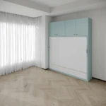 Horizontal Double Wall bed with storage above