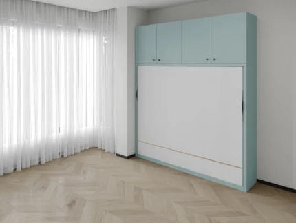 Horizontal Double Wall bed with storage above