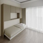 Horizontal Single Wall bed with storage above - Image 3